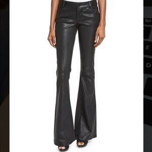 Alice and Olivia Lambskin Flare Pants
